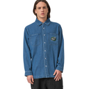 Santa Cruz Global Oval Dot Denim L/S Shirt Classic Blue