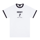 Hockey Heavy Rock Ringer Tee White Black