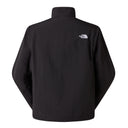 Black jacket with The North Face logo on the back against a white background