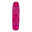 Pink skateboard deck with black patterns on a white background