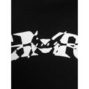 Black with white checkered pattern on a black background