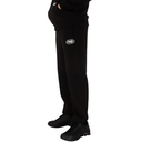 Black pants with a logo on a white background