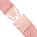 Pink belt with a buckle on a white background