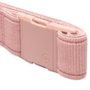 Pink belt with a plastic buckle on a white background