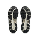 A pair of athletic shoes shown from the sole view, displaying black and white tread patterns on a clean white background.