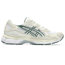 White and green sneaker on a white background