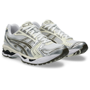 Pair of white and gray running shoes on a white background