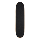 Black skateboard deck on a white background