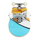 Colorful skateboard with a white background