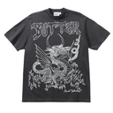 Black t-shirt with white dragon design and 'Butter' branding on a white background
