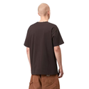 Man wearing a brown t-shirt and pants on a white background