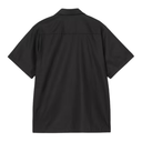 Black short-sleeve shirt on a white background