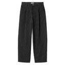 Carhartt WIP Women's Hendry Pant Seaton Stripe Black Wax Rinsed