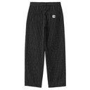 Carhartt WIP Women's Hendry Pant Seaton Stripe Black Wax Rinsed
