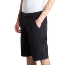 Person wearing black shorts on a white background
