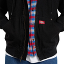 Dickies Hilham Lined Denim Hooded Bomber Jacket - Mid Blue Fade Wash
