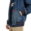 Dickies Hilham Lined Denim Hooded Bomber Jacket - Mid Blue Fade Wash