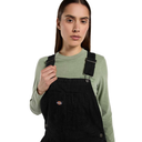 Dickies Women's Loose Canvas Bib Overalls - Black