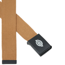 Brown belt with a black buckle on a white background