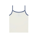 White tank top with blue straps on a white background