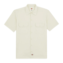 Beige short-sleeve shirt with Dickies logo on a white background