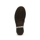 The treaded outsole of a dark brown boot, shown from the bottom against a plain white background.