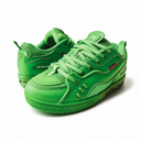 Green sneakers with a white background