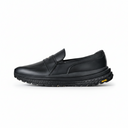 Black athletic shoes on a white background