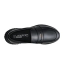 Black loafer shoe with 'Lirizon' branding on a white background