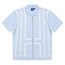 Hélas Aldo Knit Full Zip Polo - Light Blue