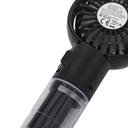 Black handheld vacuum cleaner on a white background
