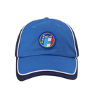 Blue cap with a Helas logo on a white background
