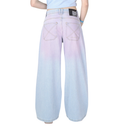 Light blue gradient jeans worn by a person on a white background