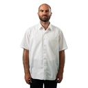 White short-sleeve shirt on a white background