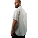 Man wearing a white shirt on a white background