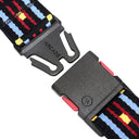 Colorful belt with a black buckle on a white background