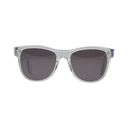 Clear frame sunglasses with dark lenses on a white background