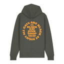 Kuro Neko Circle Logo Zip Hoodie - Khaki/Yellow