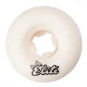 White skateboard wheel with 'Elite' branding on a white background