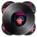 Black Sabbath 'Paranoid' vinyl record with colorful sleeve design on a white background