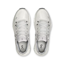 White athletic shoes with laces on a white background
