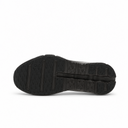 A top-down view of a dark brown and black athletic shoe sole, showing the tread pattern and midsole structure against a plain white background.