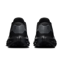 A pair of black and dark gray athletic shoes shown from the rear, featuring the 'on' logo on the heel, set against a plain white background.