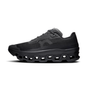 Black cycling shoe with a brand logo on a white background