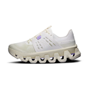 White athletic shoe with a unique sole design on a white background