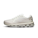 A single white On running shoe shown in a side profile view against a clean white background.