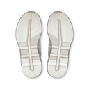 The outsoles of a pair of D.C. sneakers, shown from a top-down view on a clean white background.