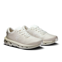 Pair of white running shoes on a white background