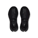 A pair of black On Cloudrunner 4 sneakers shown from a top-down view against a solid white background.