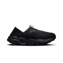 A single black slip-on athletic shoe with a breathable mesh upper and chunky textured sole, shown in profile against a white background.